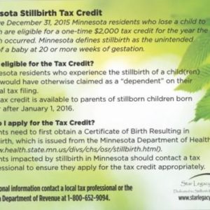 Stillbirth Tax Credit/Deduction Information